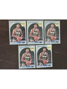 NICK ANDERSON ORLANDO MAGIC ROOKIE COLLECTION 1990 NBA HOOPS RC LOT OF 5 NM